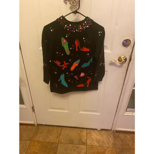 PBJ Sport vintage cardigan with beaded shoes size M